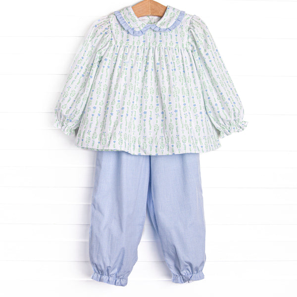 Streamside Sprouts Ruffle Pant Set, Green