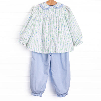 Streamside Sprouts Ruffle Pant Set, Green