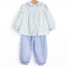 Streamside Sprouts Ruffle Pant Set, Green