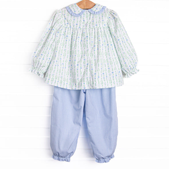 Streamside Sprouts Ruffle Pant Set, Green