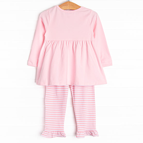 The Berry Best Applique Ruffle Pant Set, Pink