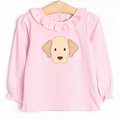 Perfect Pal Applique Top, Pink Stripe