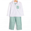Perfectly Plaid Pant Set, Green