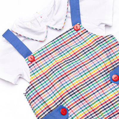 Back to School Plaid Shortall, Blue