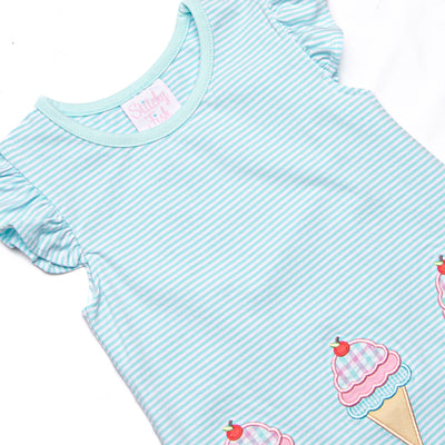 Sweet Tooth Applique Diaper Set, Blue