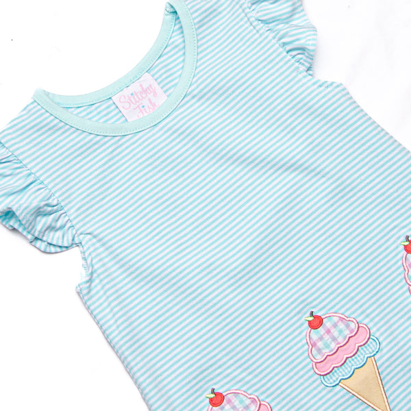 Sweet Tooth Applique Diaper Set, Blue