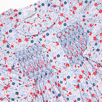 Posh Poppy Smocked Dress, Blue