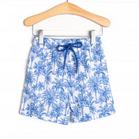 Pool Day Palms Swim Trunks, Blue