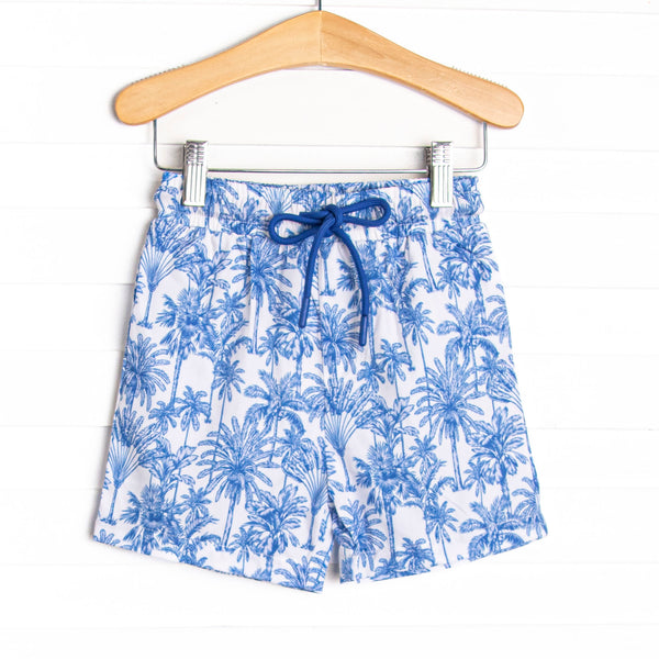 Pool Day Palms Swim Trunks, Blue