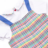 Back to School Plaid Shortall, Blue