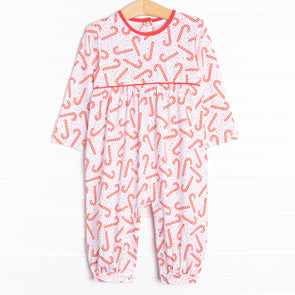 Peppermint Party Romper, Red