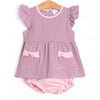 Everly Diaper Set, Purple Stripe
