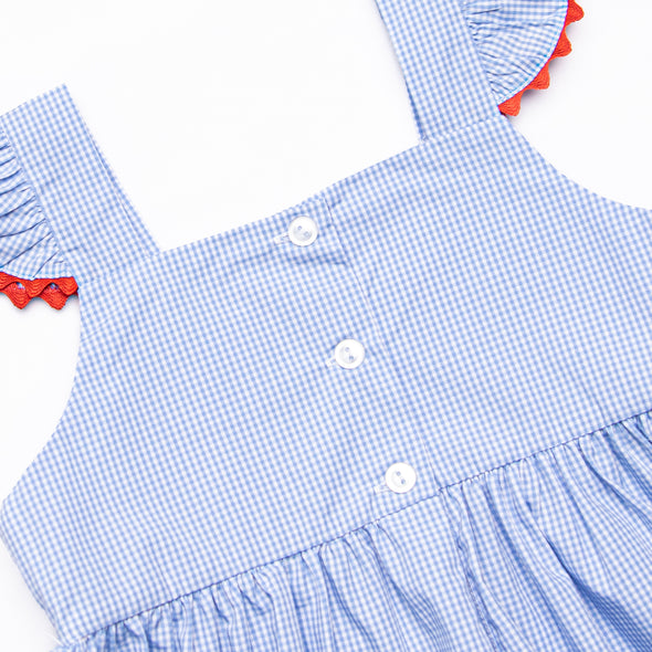 Barn Buddies Smocked Ruffle Dress, Blue