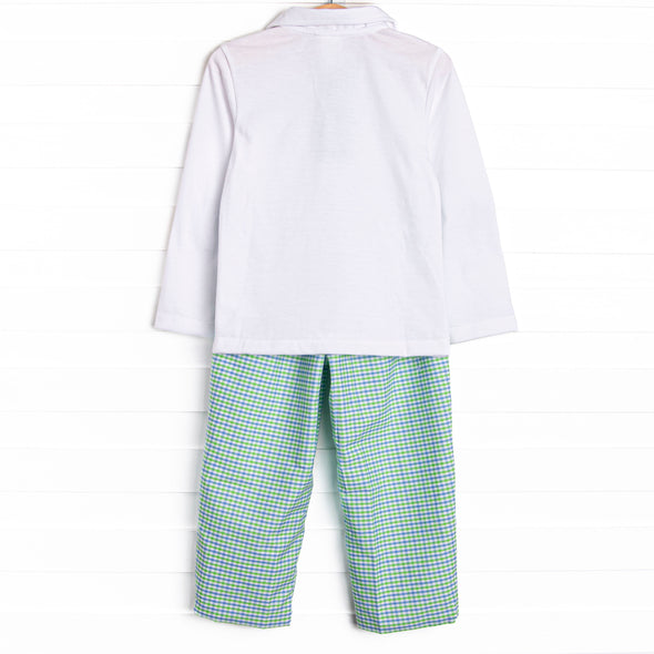 Perfectly Plaid Pant Set, Green