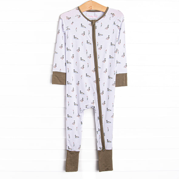 Migrating Mallard Bamboo Zippy Pajama, Green