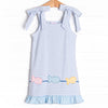 Swimming Along Applique Dress, Blue