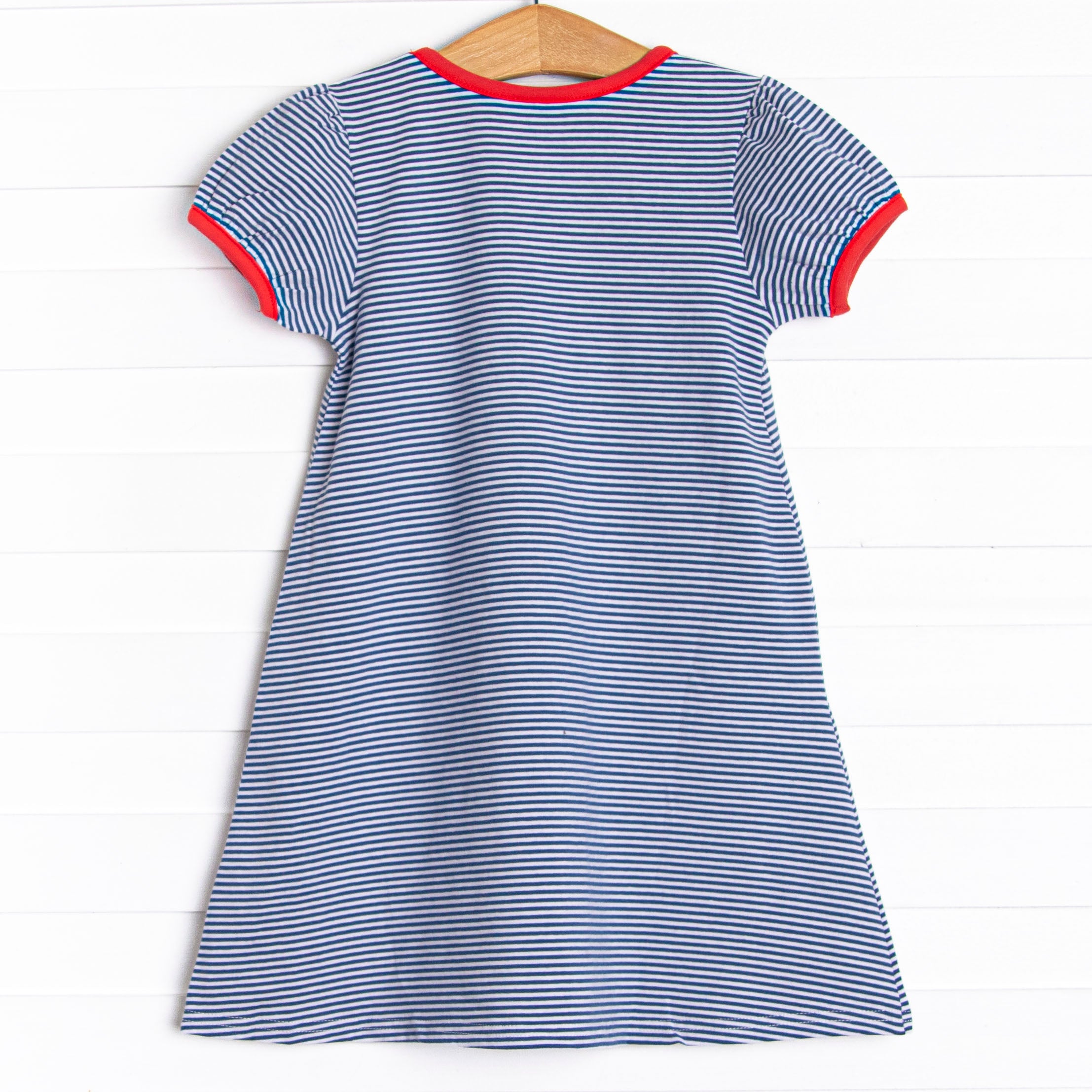 Sweet to the Core Applique Dress, Navy Stitchy Fish Sweet to the Core Applique Dress, Navy Stitchy Fish