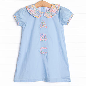 Learning Letters Applique Dress, Blue