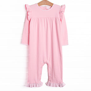 Caitlyn Pima Long Romper, Pink