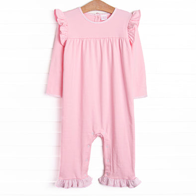 Caitlyn Pima Long Romper, Pink