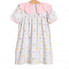 Bows and Borders Scalloped Dress, Pink