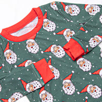 White Christmas Bamboo Pajama Set, Green