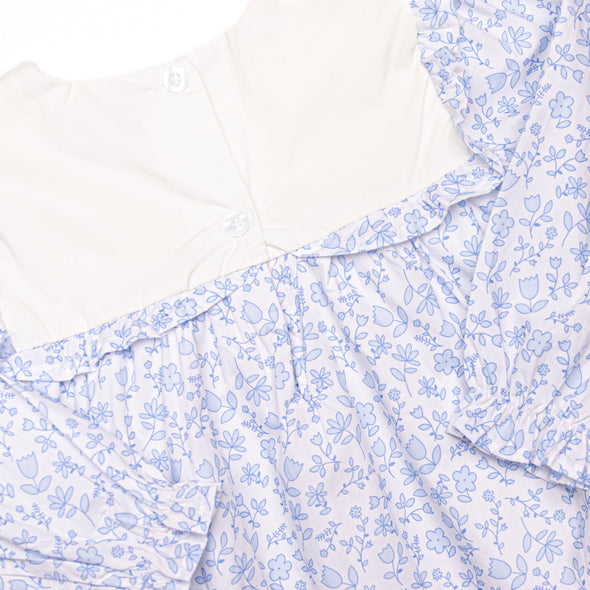 Blue Willow Dress, Blue Stitchy Fish Blue Willow Dress, Blue Stitchy Fish