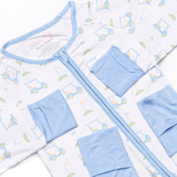 Country Club Cruisin' Bamboo Zippy Pajama, Blue