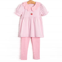 Perfect Pick Pima Embroidered Legging Set, Pink