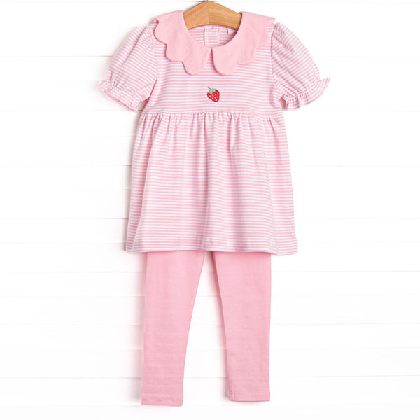 Perfect Pick Pima Embroidered Legging Set, Pink