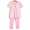 Perfect Pick Pima Embroidered Legging Set, Pink