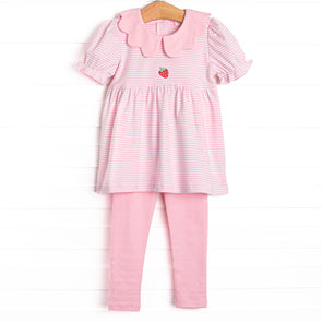 Perfect Pick Pima Embroidered Legging Set, Pink
