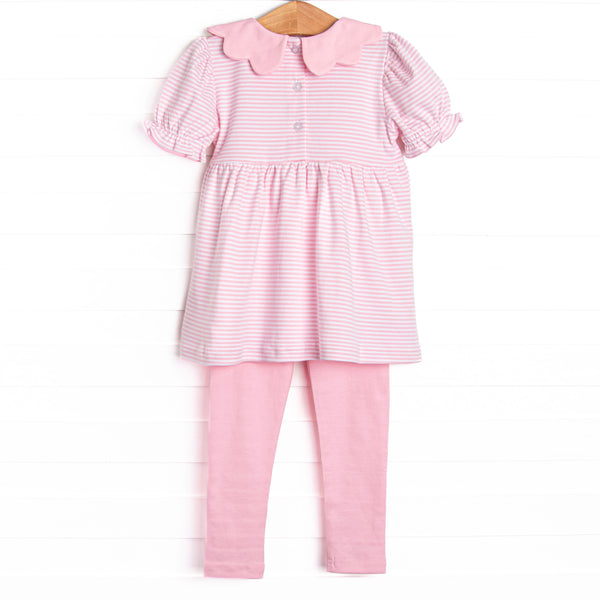Perfect Pick Pima Embroidered Legging Set, Pink