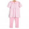 Perfect Pick Pima Embroidered Legging Set, Pink