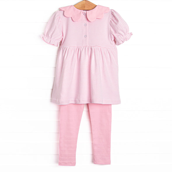 Perfect Pick Pima Embroidered Legging Set, Pink