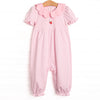 Perfect Pick Pima Embroidered Long Romper, Pink