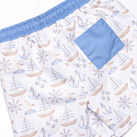 Ahoy Matey Swim Trunks, Blue