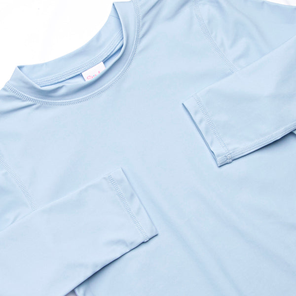Ahoy Aqua Long Sleeve Rash Guard, Blue