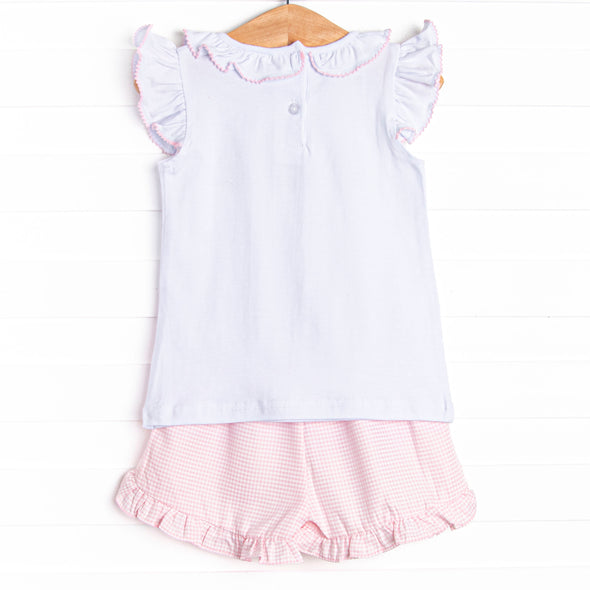 Soft Serve Scoops Applique Ruffle Short Set, Pink