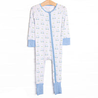 Country Club Cruisin' Bamboo Zippy Pajama, Blue