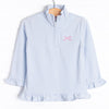 Bow Embroidered Pullover, Blue