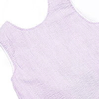 Subtle Seersucker Ruffle Short Set, Purple