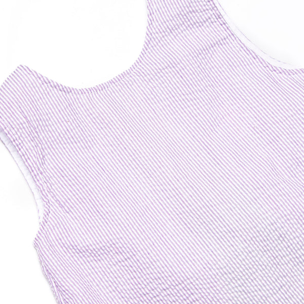 Subtle Seersucker Ruffle Short Set, Purple