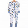 Road Work Rush Bamboo Zippy Pajama, Blue