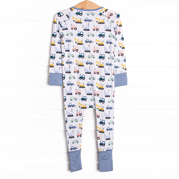 Road Work Rush Bamboo Zippy Pajama, Blue
