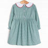 Candy Cane Christmas Applique Dress, Green