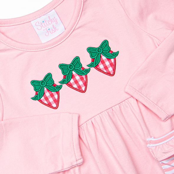 The Berry Best Applique Ruffle Pant Set, Pink