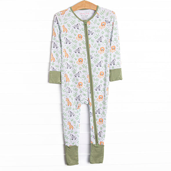 Wild Ones Bamboo Zippy Pajama, Green