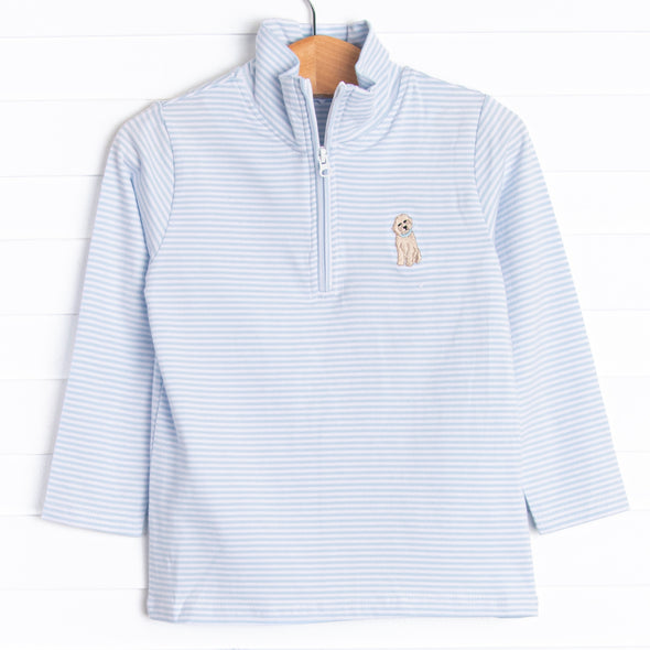 Puppy Embroidered Pullover, Blue