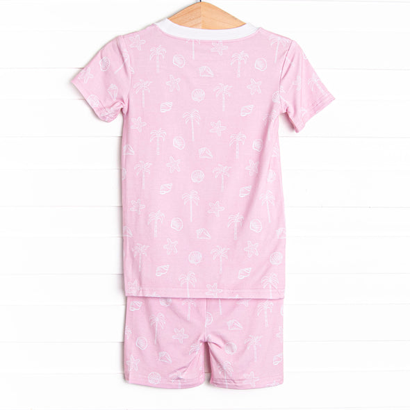 White Sands Bamboo Pajama Short Set, Pink